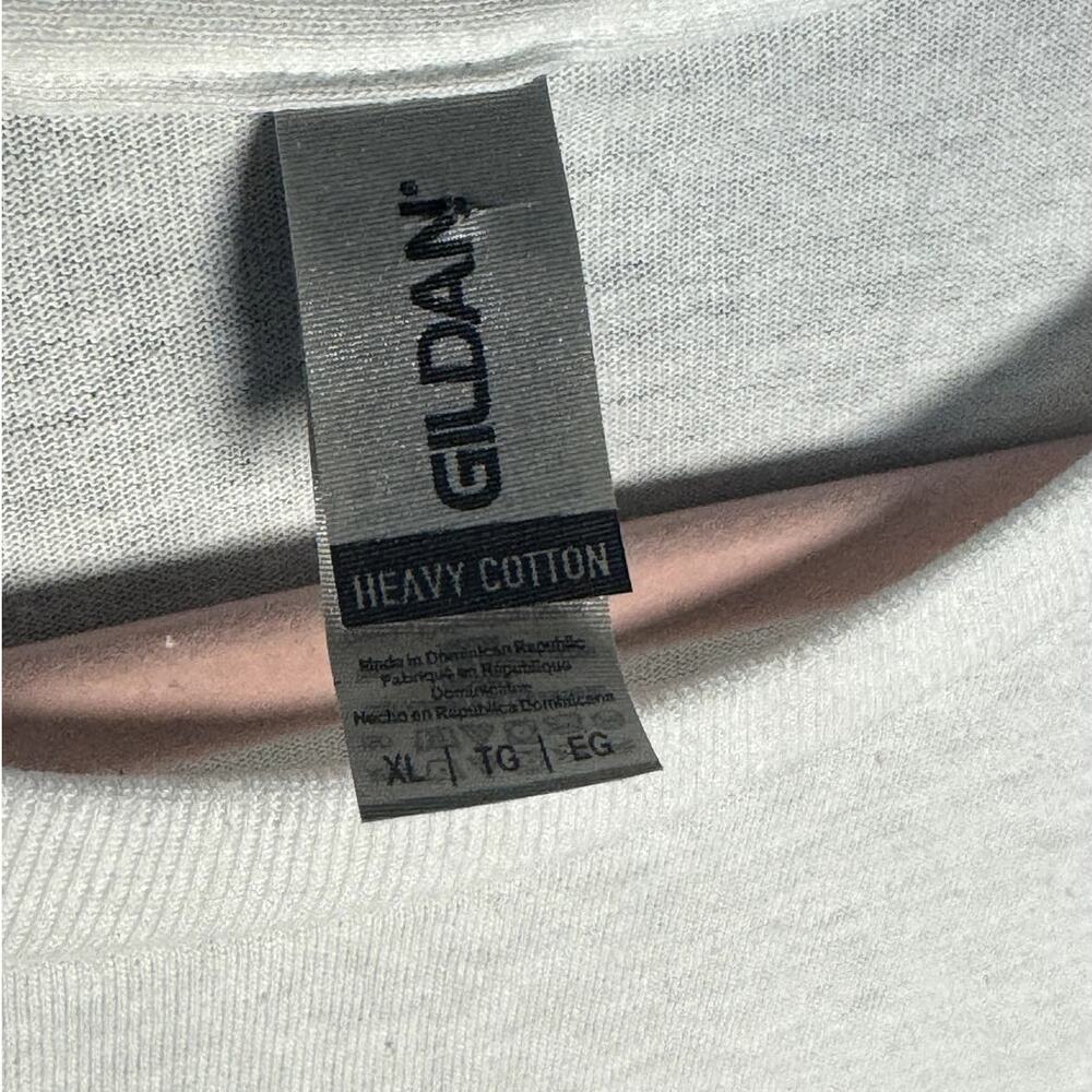 GILDAN HEAVY COTTON MENS CUSTOM GRAPHIC SHORT SLEEVE WHITE T-SHIRT SIZE XL - Picture 4 of 7